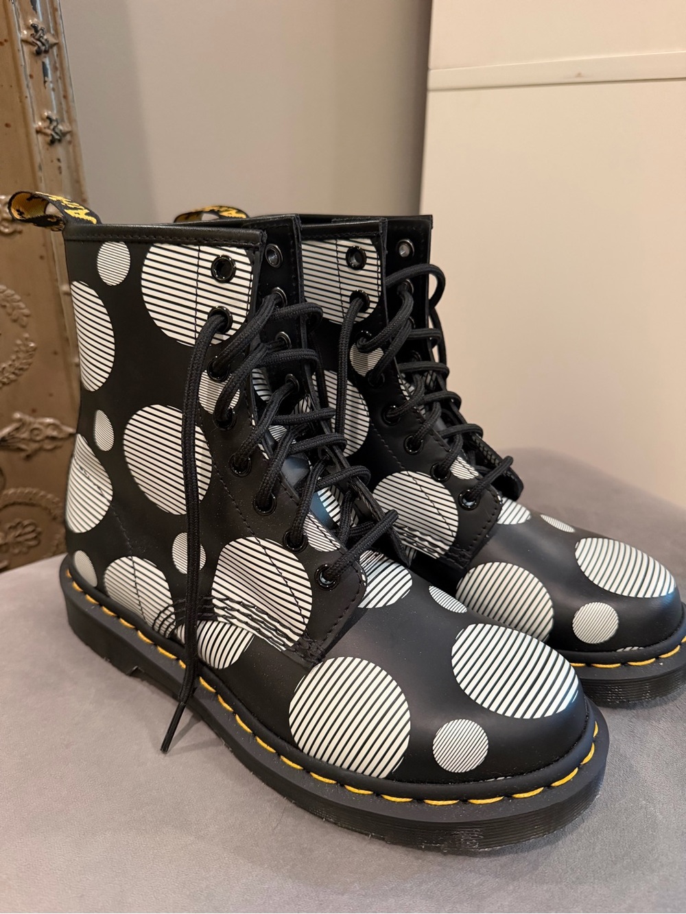 Dr. Martens Polka Dot Combat Boots